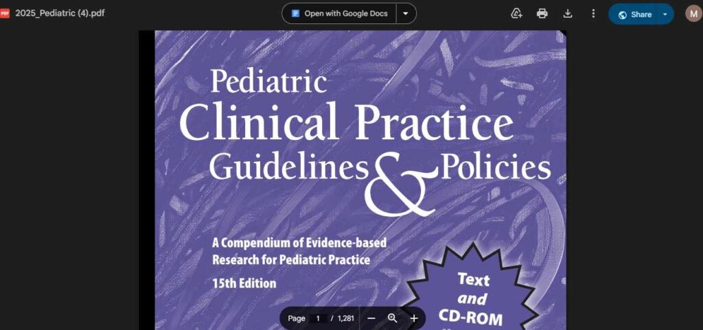 how to download Pediatric Clinical Practice Guidelines & Policies pdf