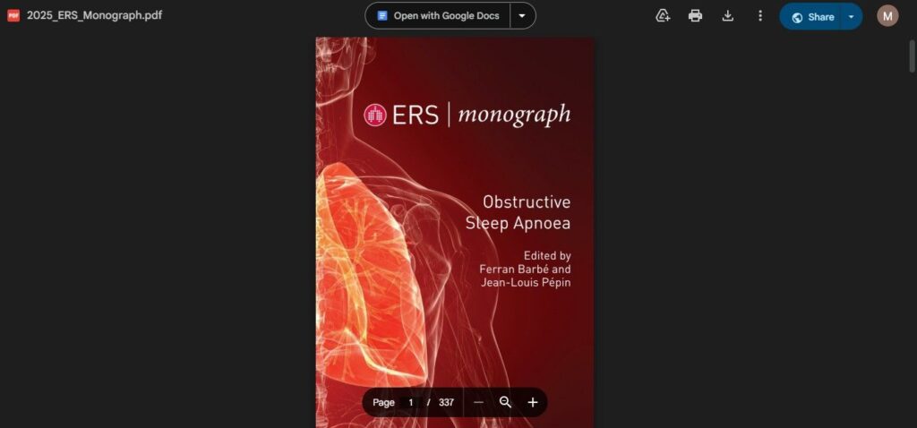how to download ERS Monograph Obstructive Sleep Apnoea